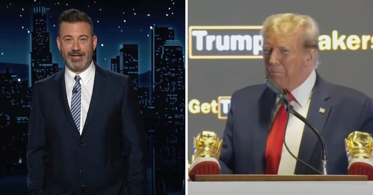 Jimmy Kimmel ripped Donald Trump over his Never Surrender High Top sneakers (Screenshots/Jimmy Kimmel Live!)
