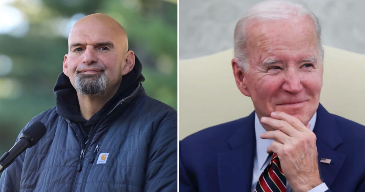 Sen. John Fetterman slammed Democrats criticizing President Joe Biden on MSNBC's 'Morning Joe' (Getty Images)