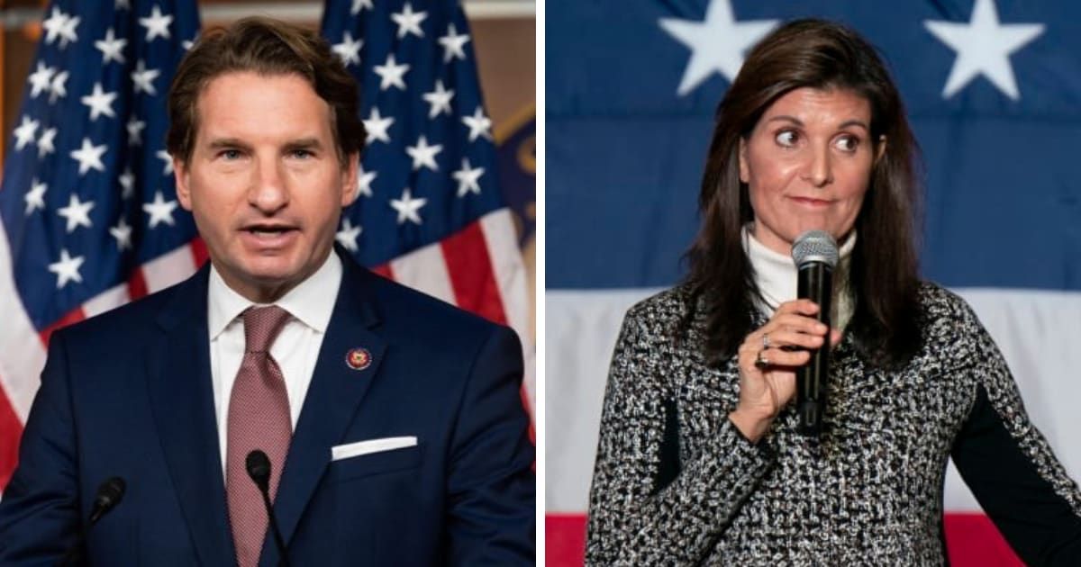 Rep. Dean Phillips voiced his willingness to become Nikki Haley's running mate on a 'unity ticket' (@RepDeanPhillips/X, Allison Joyce/Getty Images)