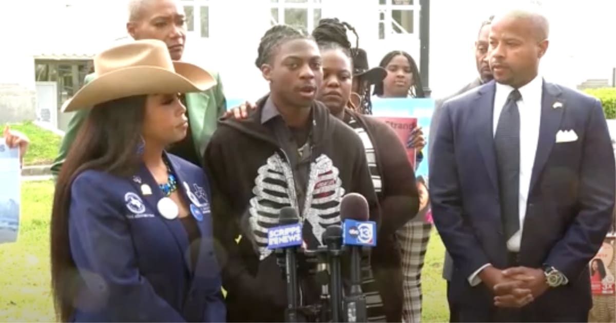 George's shoulder-length locs have led to repeated suspensions (The National Desk/YouTube)