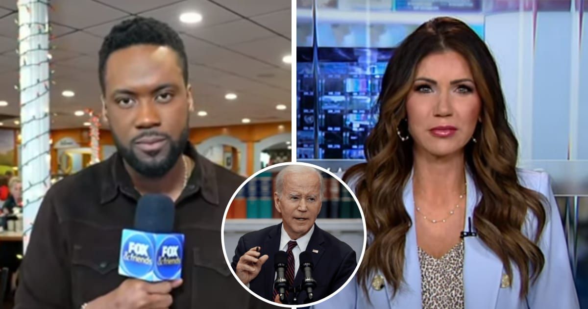 Lawrence Jones and Kristi Noem discuss Joe Biden signing another bailout for student loan debts on the February 22, 2024 episode of 'Fox & Friends' (Screengrab/Fox News)
