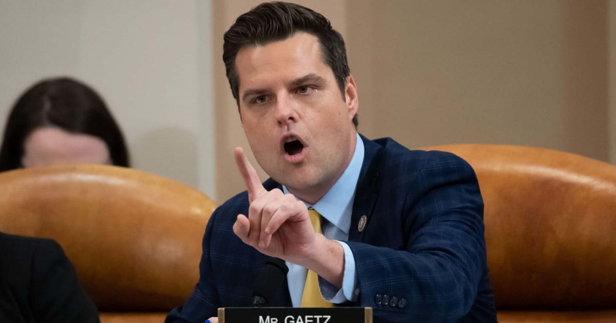 Rep Matt Gaetz (R-Fl) slammed outgoing Republicans during a speech at CPAC on Friday (Getty Images)