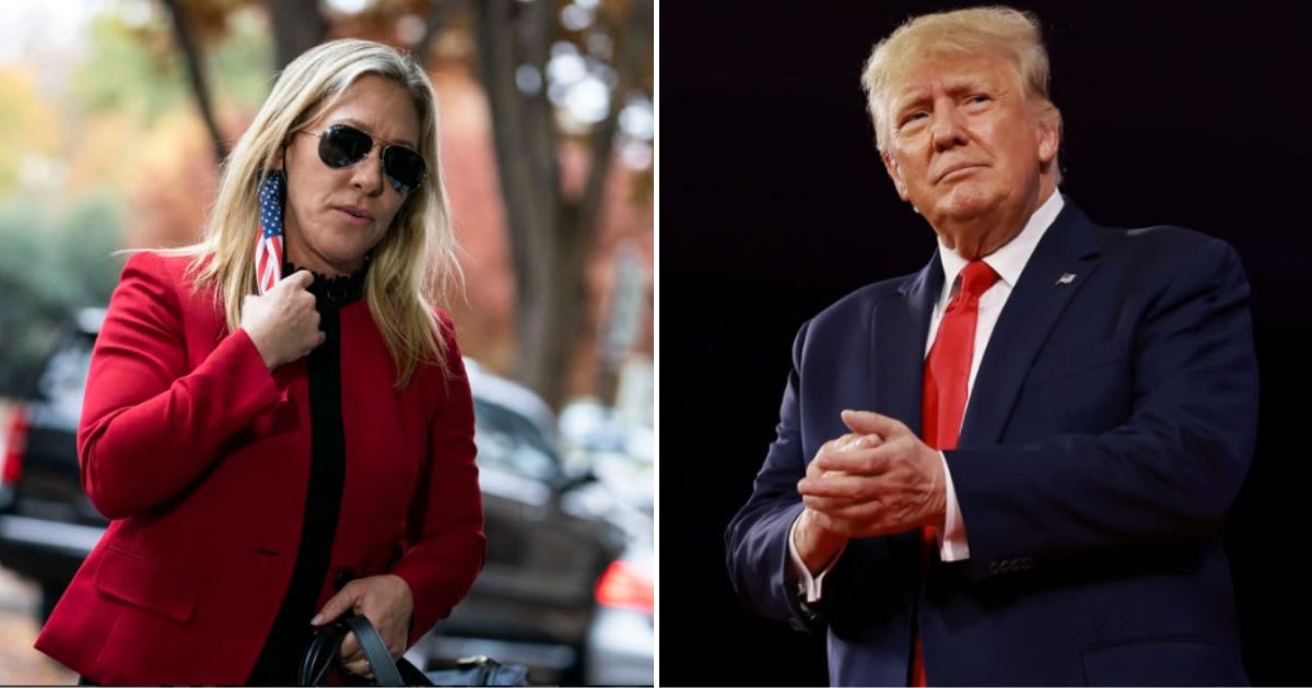 Former President Donald Trump showered praise on Georgia congresswoman Rep Marjorie Taylor Greene in a South Carolina rally on Friday (Getty Images)