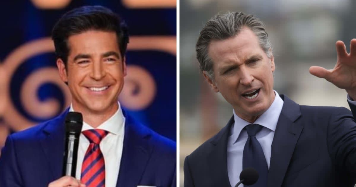 Fox News host Jesse Watters took a dig at California Governor Gavin Newsom's recent appearances (Getty Images)