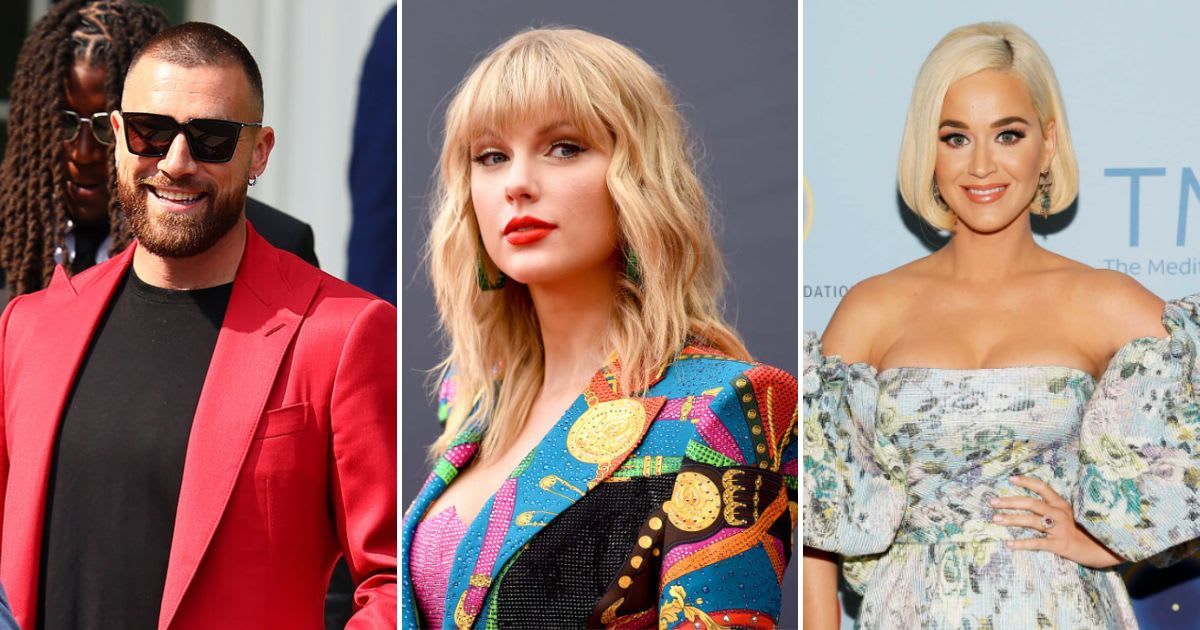 Travis Kelce says he would kiss Taylor Swift and marry Katy Perry in a resurfaced clip (Travis Kelce/Facebook, Getty Images)