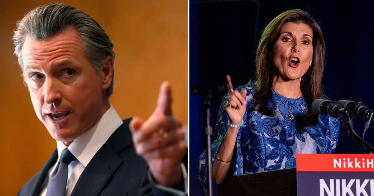 California Governor Gavin Newsom said in a CNN interview that Nikki Haley is 'one of our better surrogates' against Donald Trump (Getty Images)