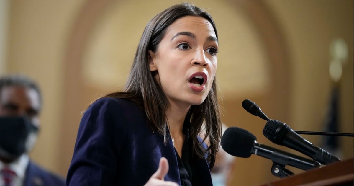 Rep Alexandria Ocasio-Cortez appeared in an interview on Friday and urged Democrats to 'grow a bit of a spine' in regards to defending US's immigration policies (Getty Images)
