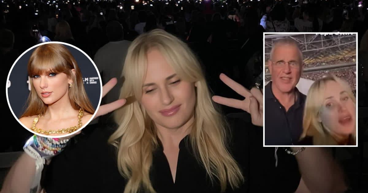 Rebel Wilson had a blast at Taylor Swift's Sydney concert as she rocked with Scott Swift  (Getty Images, Instagram)