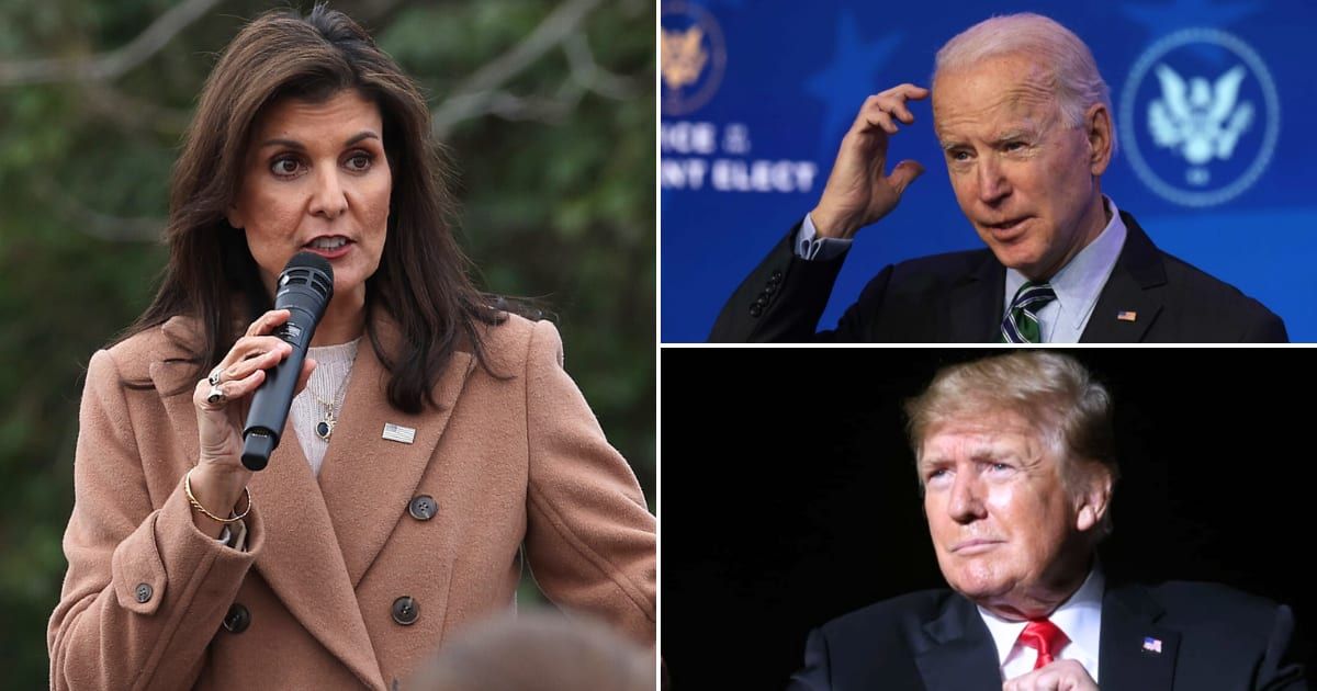 Former South Carolina Governor Nikki Haley minced no words as she lashed out at both President Joe Biden and former President Donald Trump on Saturday (Getty Images)