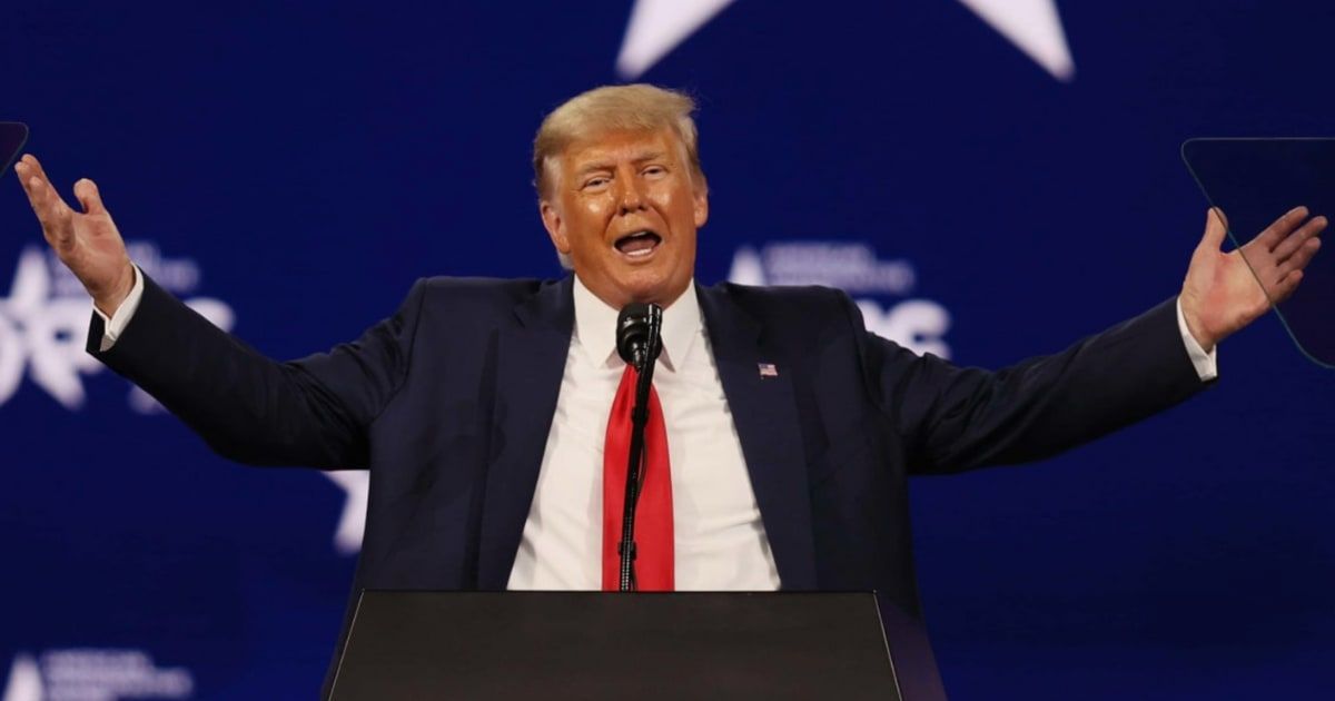 Former President Donald Trump delivered a fiery speech at the Conservative Political Action Conference on February 24 (Getty Images)