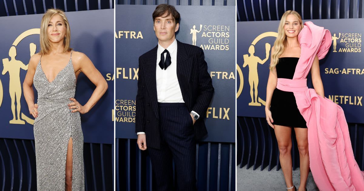 Jennifer Aniston, Cillian Murphy and Margot Robbie turned heads with their effortless style and elegance on the 2024 SAG Awards red carpet (Amy Sussman, Frazer Harrison/Getty Images) 