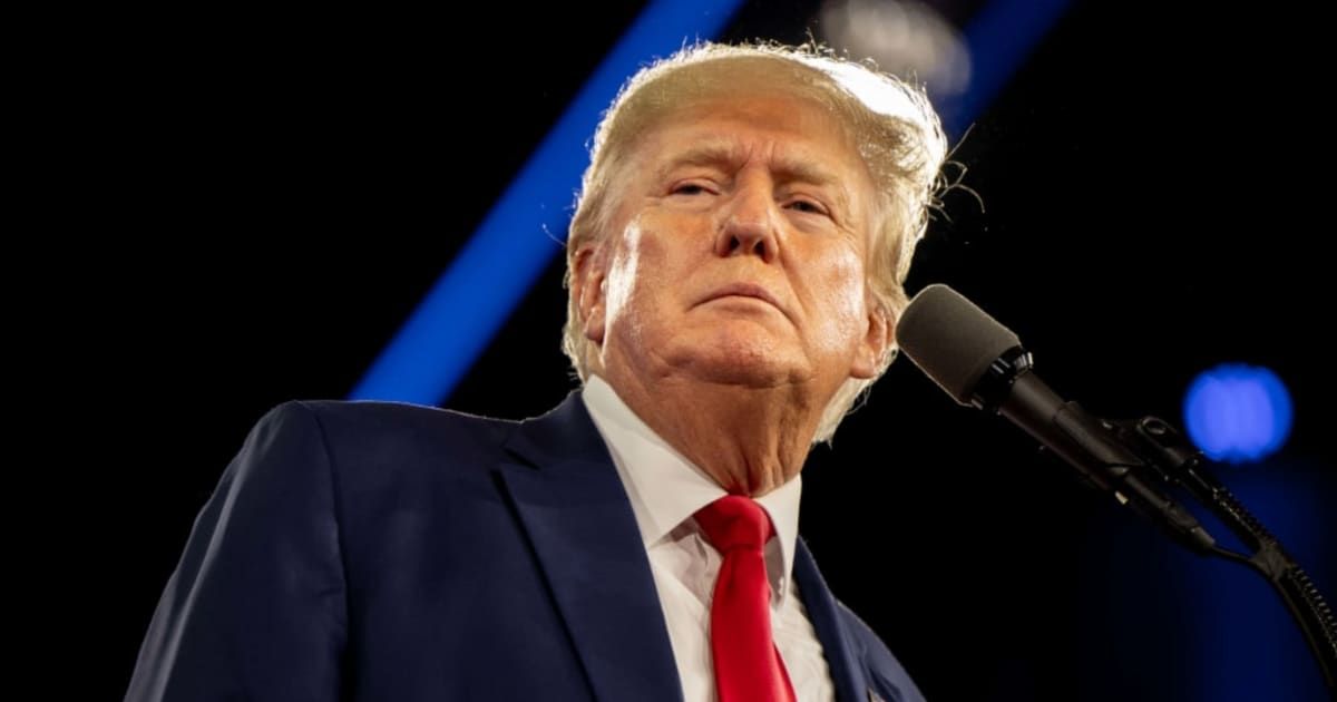 Former President Donald Trump delivered a blistering address at the Conservative Political Action Conference (CPAC) on February 24, 2024 (Getty Images)