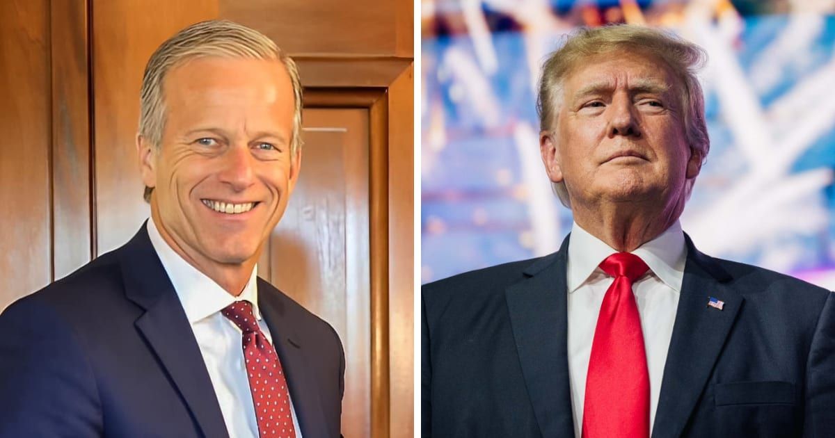 Sen John Thune endorsed Donald Trump for the 2024 presidential election (Senator John Thune/Facebook, Getty Images)