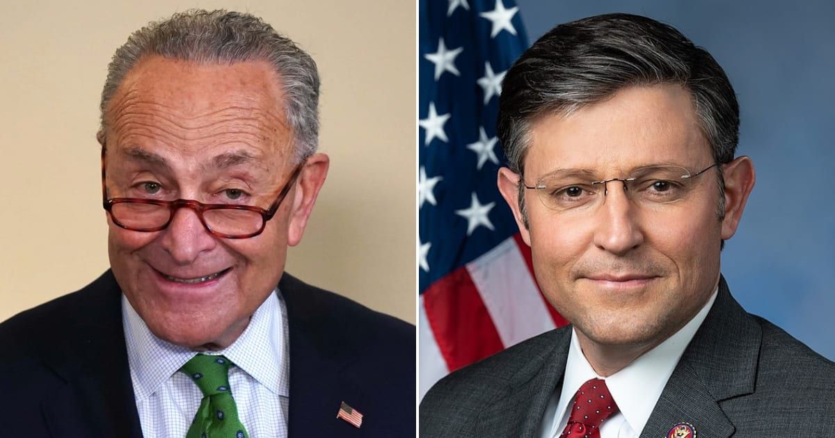 Chuck Schumer called on Speaker Mike Johnson to advance a $95 billion foreign aid bill on the House floor (Getty Images, US House)