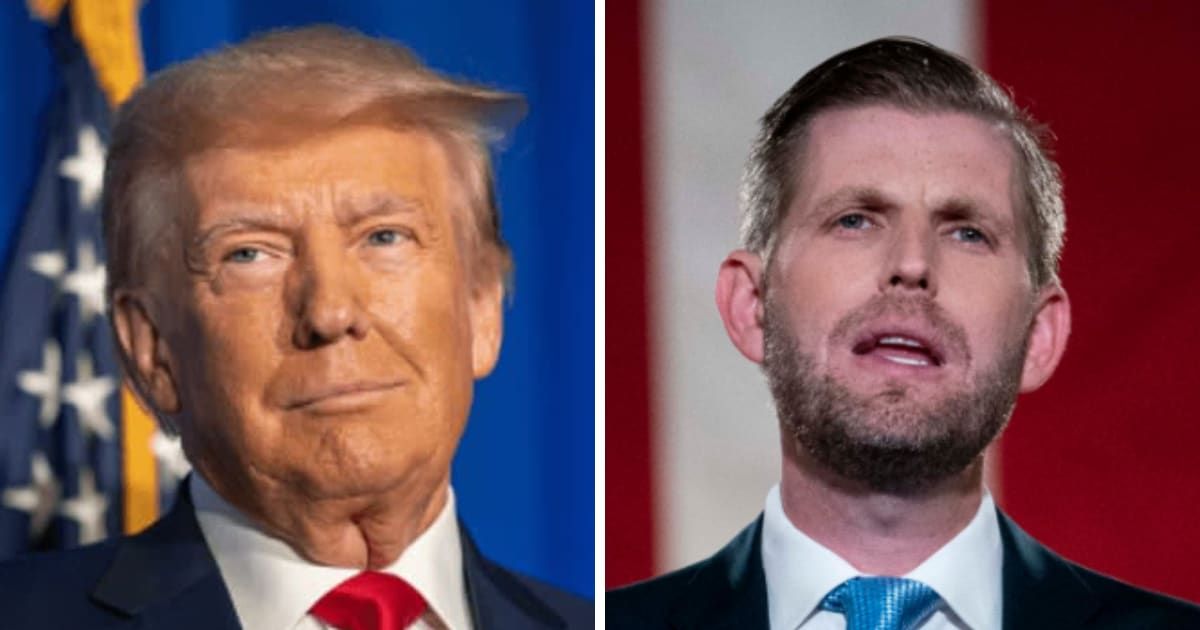 Donald Trump forgot to mention Eric Trump in his recent victory speech (Getty Images)