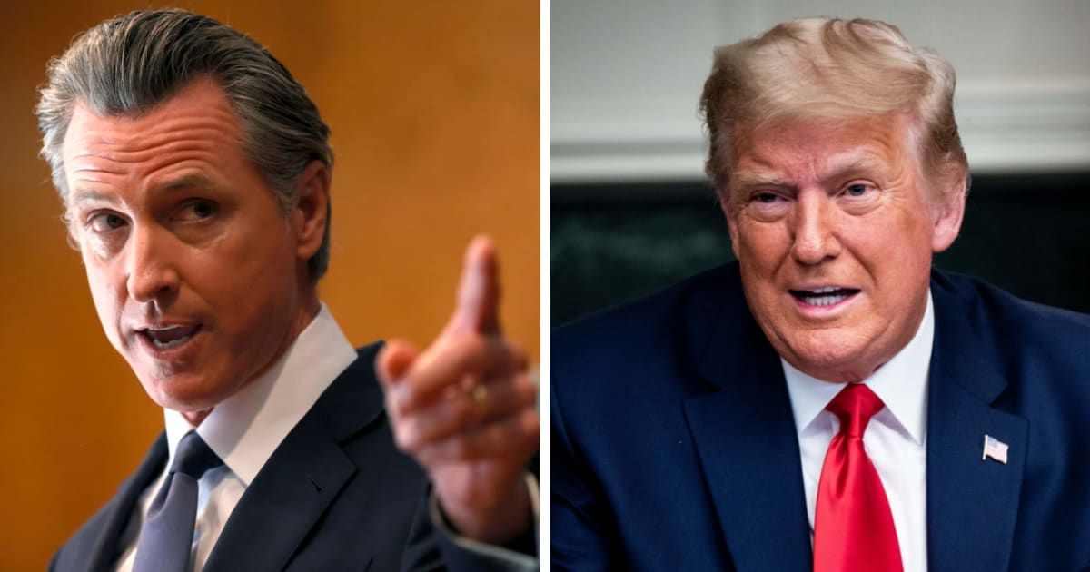 California Governor Gavin Newsom blasted Donald Trump in a recent NBC interview  (Getty Images)