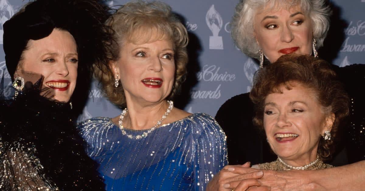 The cast of 'The Golden Girls' Rue McClanahan, Betty White, Bea Arthur, and Estelle Getty attend the 17th Annual People's Choice Awards (Vinnie Zuffante/Getty Images)