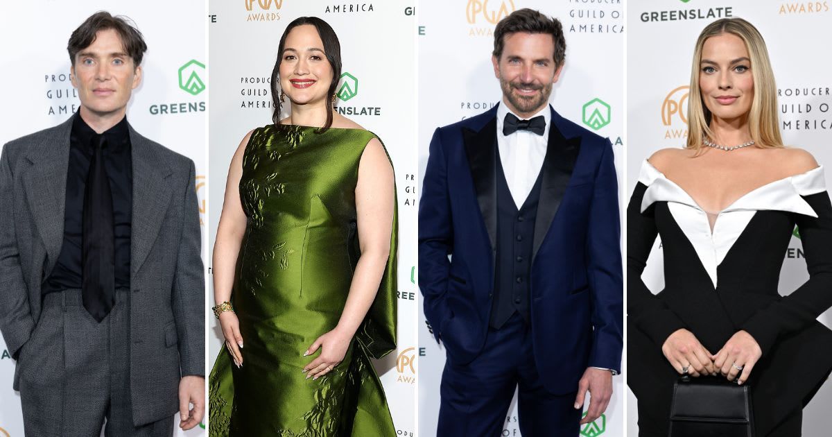 Best-dressed stars at the 2024 PGA Awards: Cillian Murphy, Lily Gladstone, Bradley Cooper, and Margot Robbie (Elyse Jankowski/WireImage, Tommaso Boddi/Getty Images,  Axelle/Bauer-Griffin/FilmMagic)