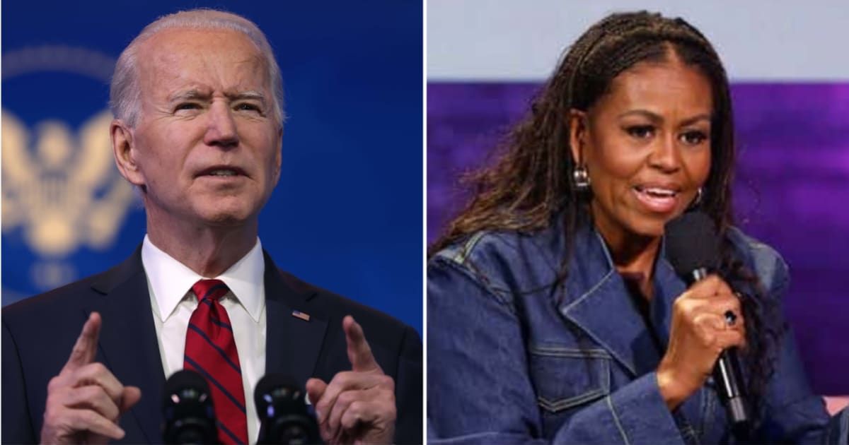 Poll indicated that Michelle Obama (Right) leads the contenders for Dem nominess if Joe Biden steps down from running in 2024 (Getty Images)