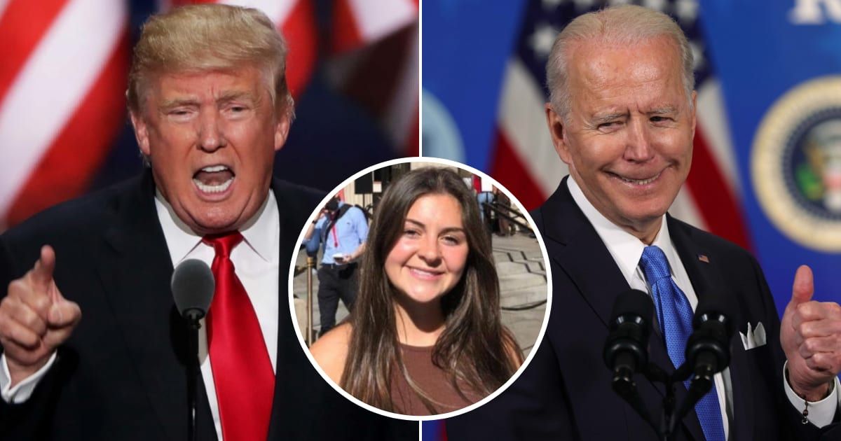 Donald Trump blamed President Joe Biden for the murder of University of Georgia student Laken Riley (Getty Images, YouTube/Fox News)