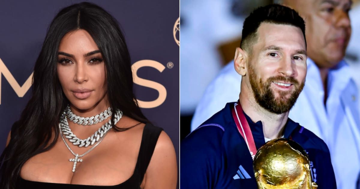Kim Kardashian receives backlash for sharing clip of son Saint with Lionel Messi at soccer game (Getty Images)
