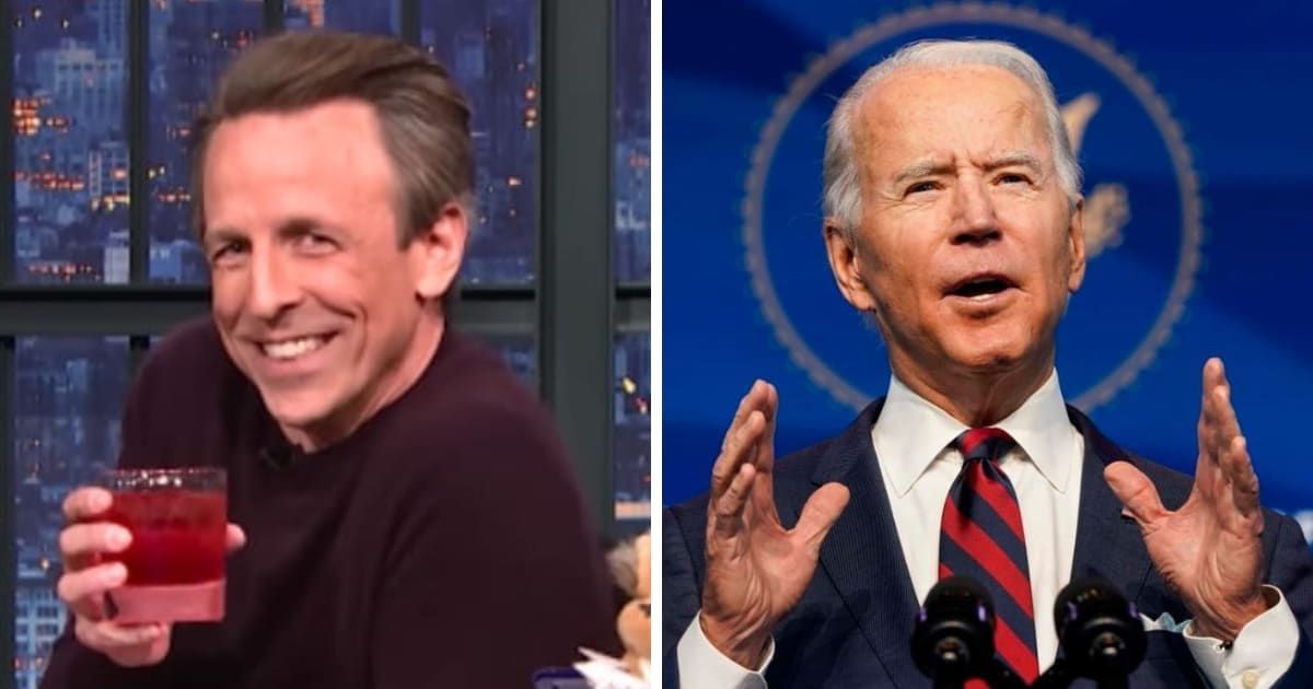 Seth Meyers hosted President Joe Biden as a special guest on his late-night show (Late Night with Seth Meyers, Getty Images)