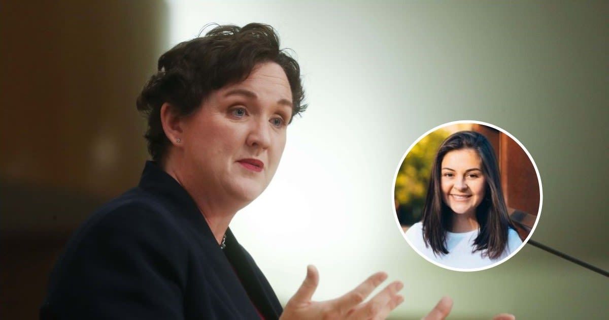 Katie Porter cautioned against shaping immigration policy based on Laken Riley killing (Getty Images, Facebook / Laken Riley)