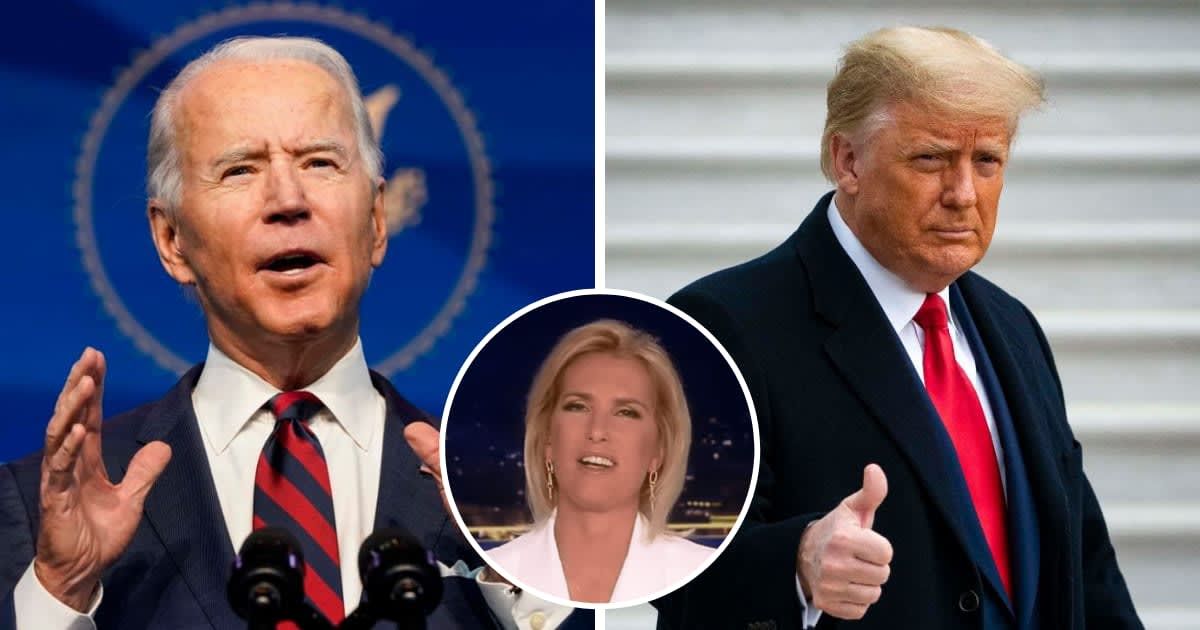 Laura Ingraham sparked criticism on Fox News for asking if Russia is stronger now than during Trump's presidency (Getty/Foxnews)