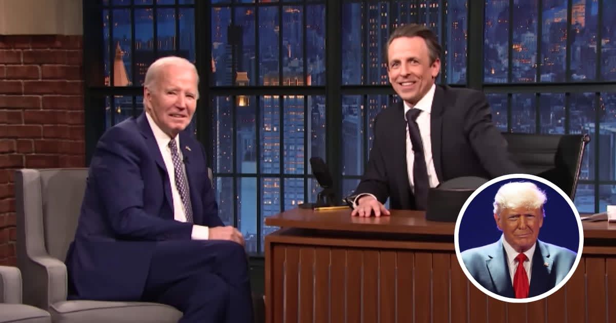 Seth Meyers wasted no time in addressing concerns about President Biden's age during Monday night's show. (@LateNightSeth/Youtube) 