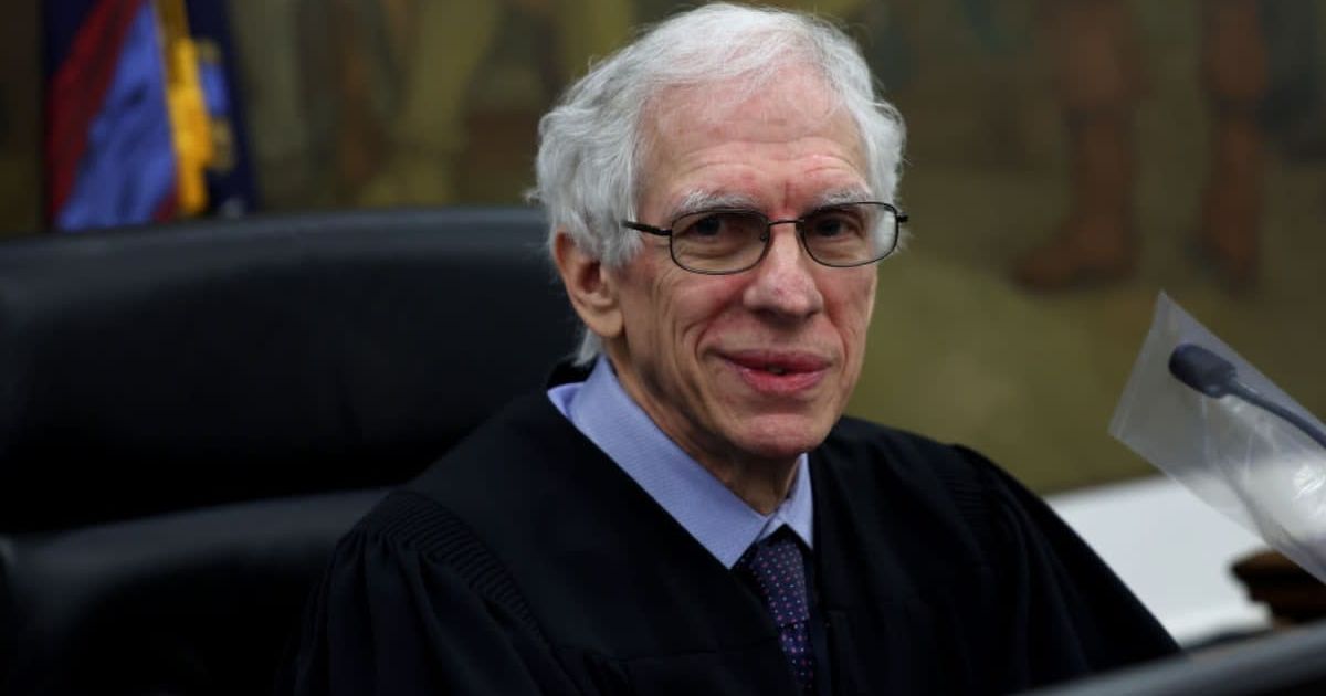A questionable envelope from Florida addressed to Justice Arthur Engoron disrupted proceedings at the Manhattan Supreme Court recently (Mike Segar-Pool/Getty Images)