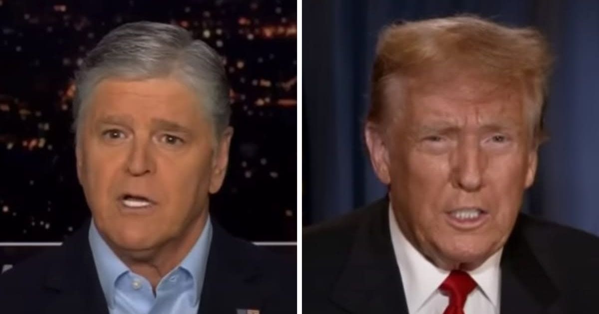 Social media users troll Hannity for his orange makeup and likening him to former President Donald Trump (@foxnews/YouTube)