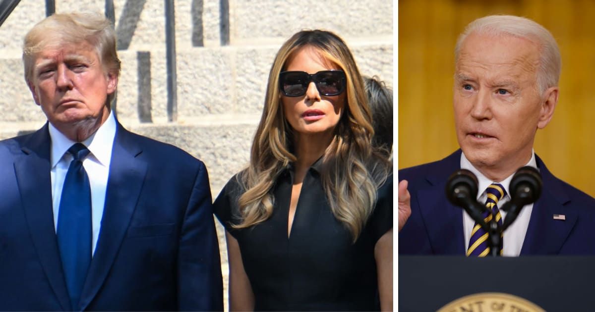 Donald Trump lashed out at President Joe Biden's remarks about him forgetting his wife Melania Trump's name at a CPAC event (Alexi J Rosenfeld/Getty Images, Getty Images)