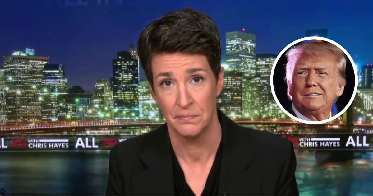 Maddow depicted a troubling scenario where, if voted out of office in 2028, Trump could reject election results and resort to criminal actions to cling to power (@msnbc/Youtube) 