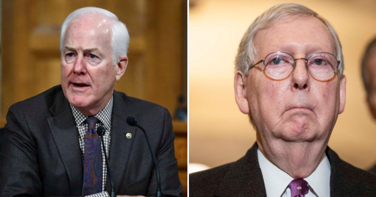 Sen John Cornyn (R-TX) is the first Republican senator to declare his candidacy to succeed Senate Minority Leader Mitch McConnell, R-Ky.  (Getty Images)