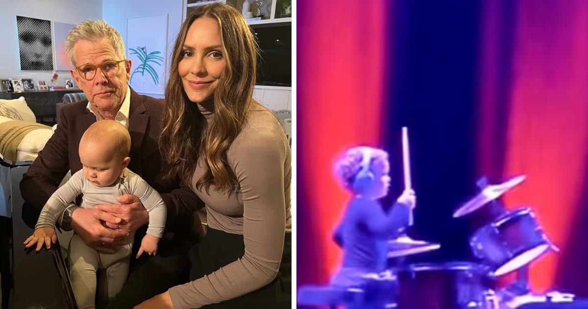 3-year-old Rennie enthralled concertgoers when he made his debut alongside musician parents David Foster and Katharine McPhee (@Katherine McPhee/Instagram)