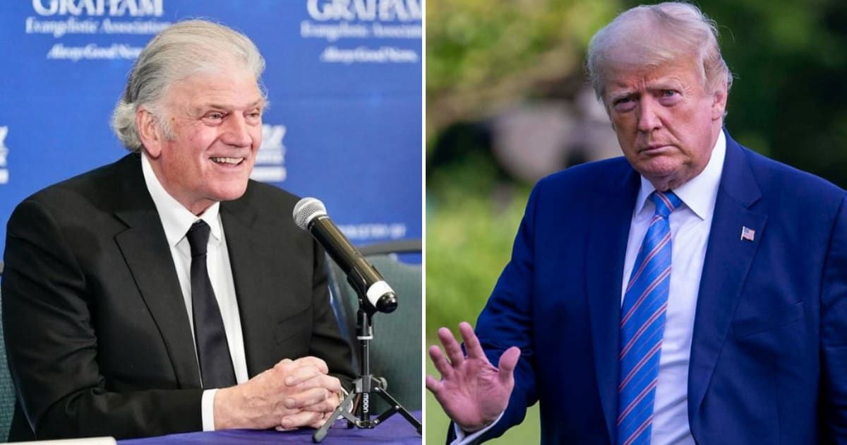 Preacher Franklin Graham and former US President Donald Trump met at the Mexico border (franklin_graham/Instagram, Getty Images)