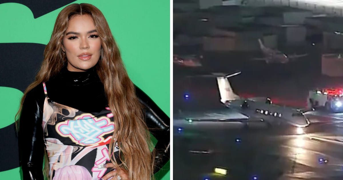 Karol G and her entourage landed safely at the Van Nuys Airport (Getty Images, ABC 7 Eyewitness News)