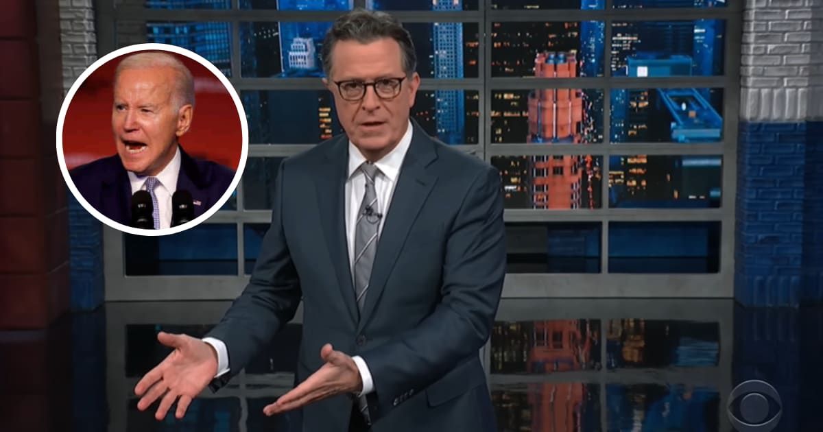 Stephen Colbert joking warned the Supreme Court justices not to rub President Joe Biden the wrong way (Getty Images)