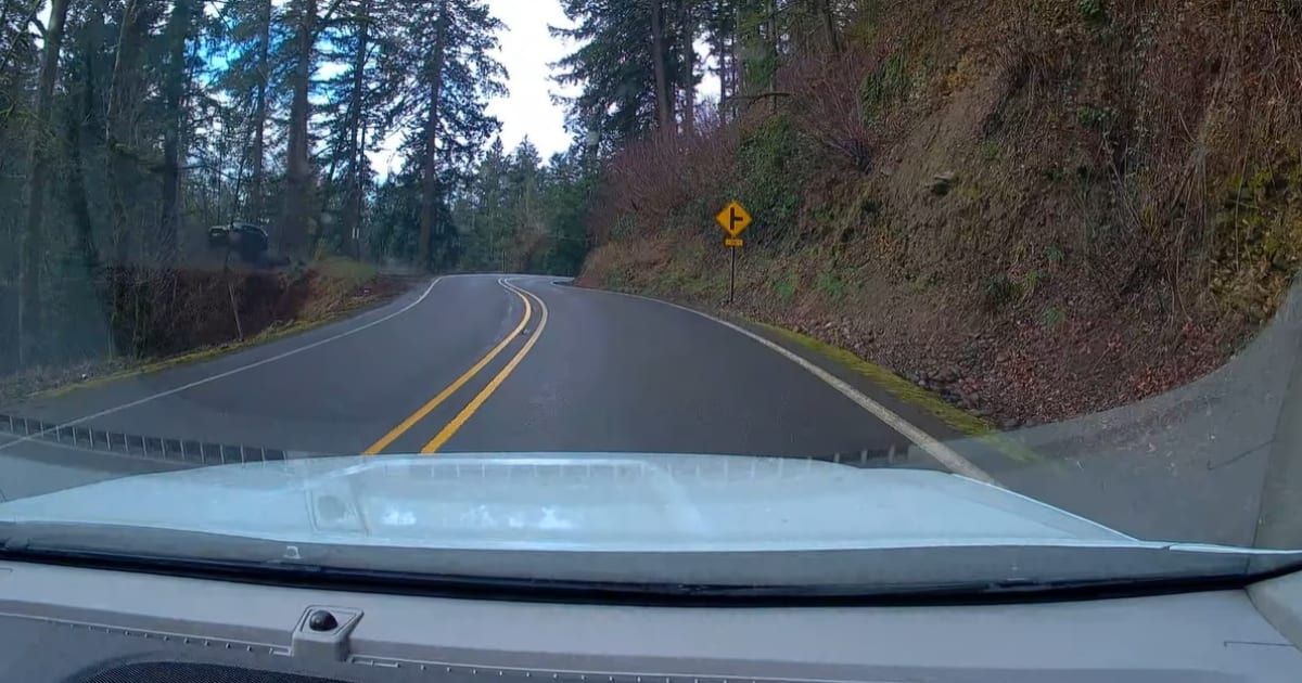'Hope no one was injured’: Internet abuzz as car flies off Oregon road, plunges 200 feet down embankment due to ‘distracted driving’