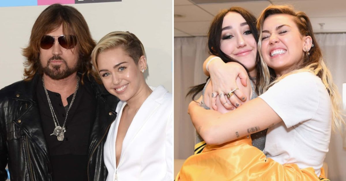 Miley Cyrus allegedly doesn't talk to her father Billy (L) while Noah isn't talking to her sister Miley (Getty Images)