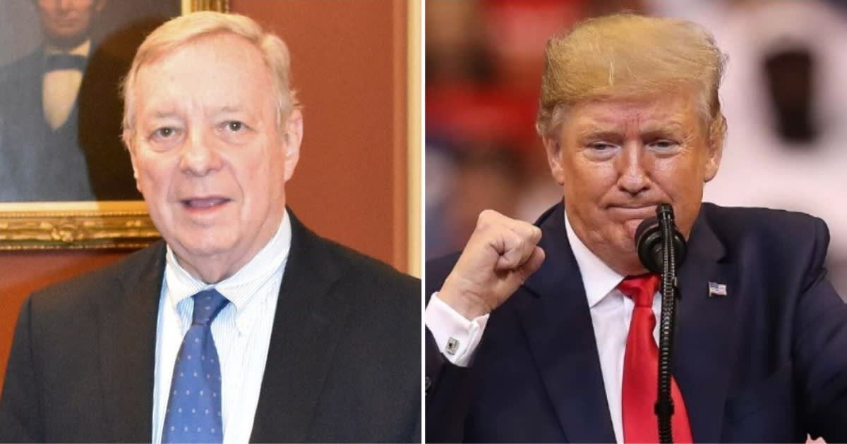 Sen Dick Durbin told CNN that the SCOTUS's decision to take up the case for consideration could delay Donald Trump’s forthcoming trial (@SenatorDurbin/X, Getty Images)