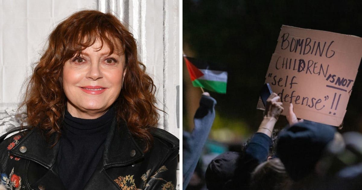 Susan Sarandon delivered an impassioned speech at a NYC rally (Getty Images)