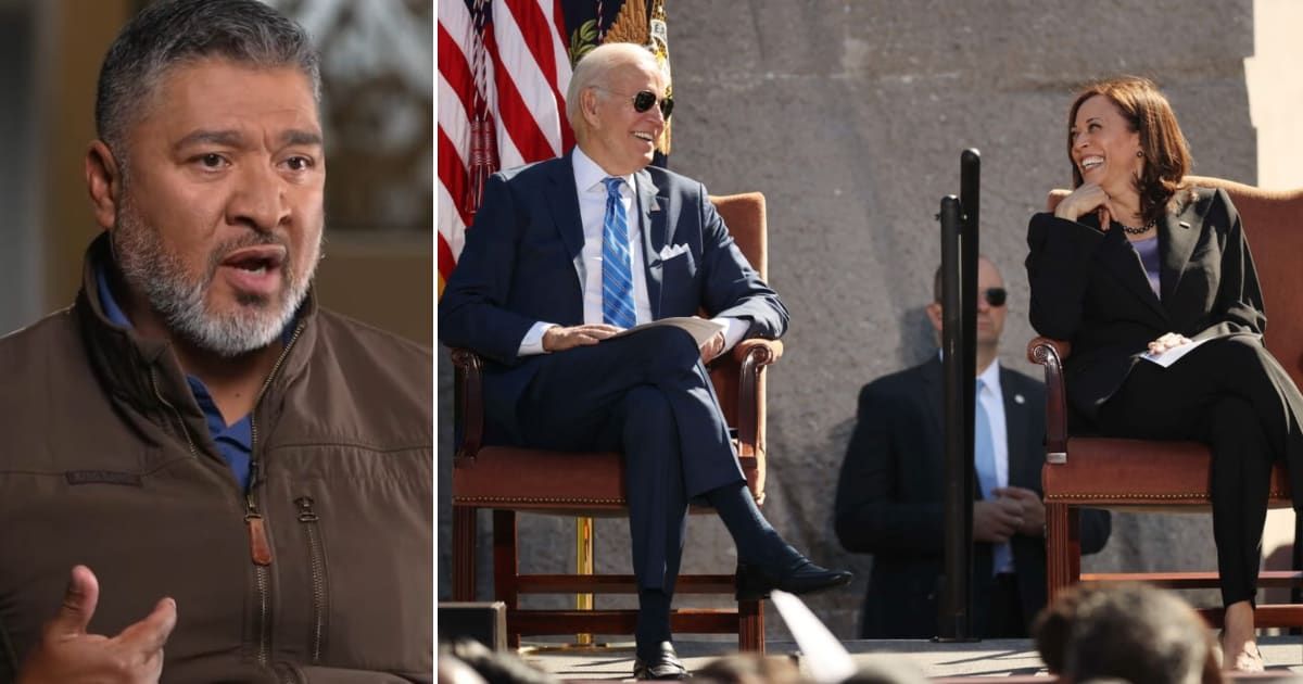 Ex-Border Patrol Chief Raul Ortiz revealed that neither President Biden nor Vice President Kamala Harris ever engaged in discussions with him during his tenure (Getty Images, YouTube/60 Minutes)