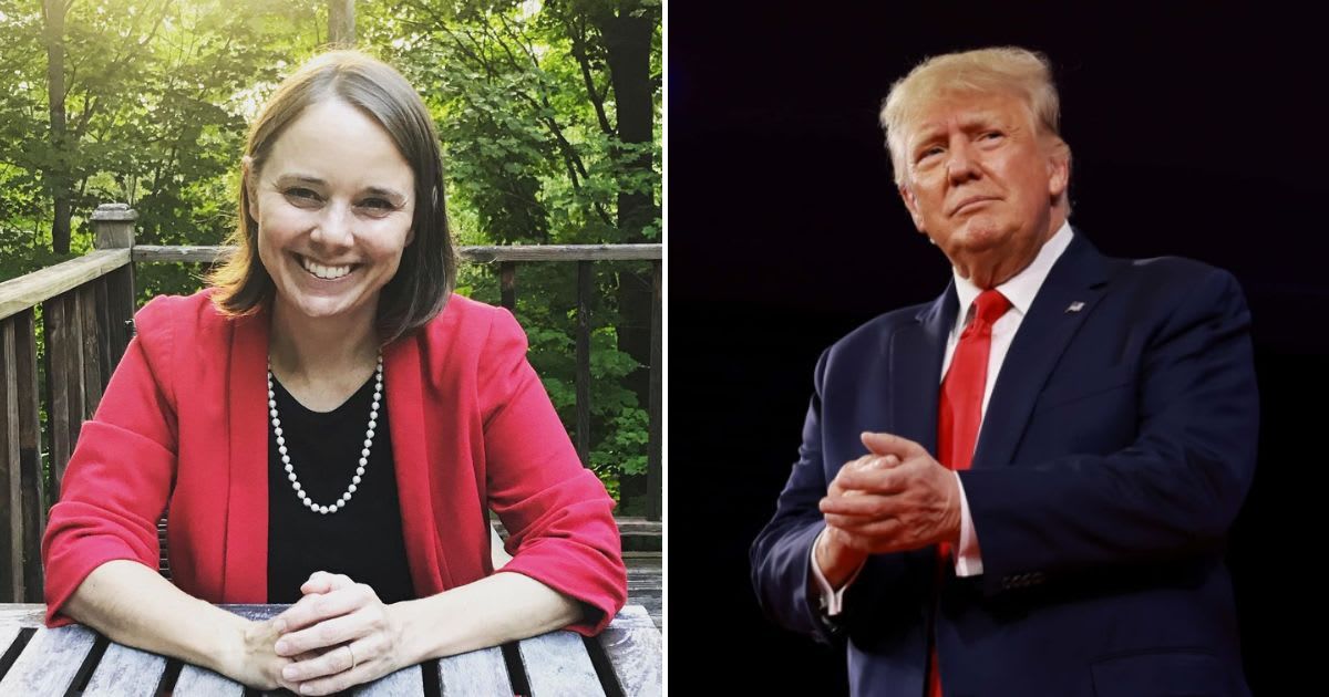 Maine Secretary of State Shenna Bellows reinstated former President Donald Trump on the ballot (@shennabellows/Instagram, Getty Images)