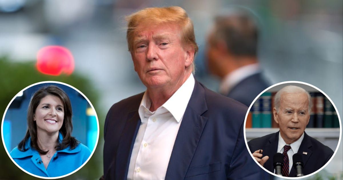 Donald Trump slammed Nikki Haley and Joe Biden during a phone interview on the March 5, 2024 episode of 'Fox & Friends' (Getty Images)