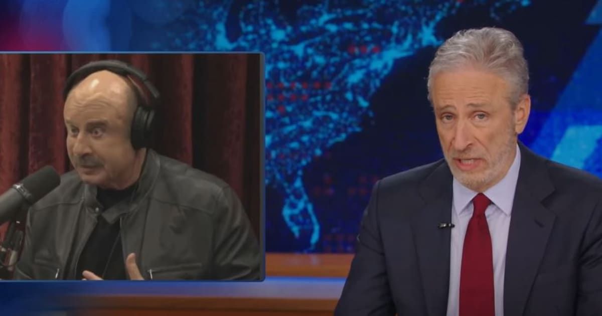 In the recent episode of 'The Daily Show,' Jon Stewart brilliantly mocked Dr Phil's exaggerated warning about migrants (The Daily Show/YouTube)