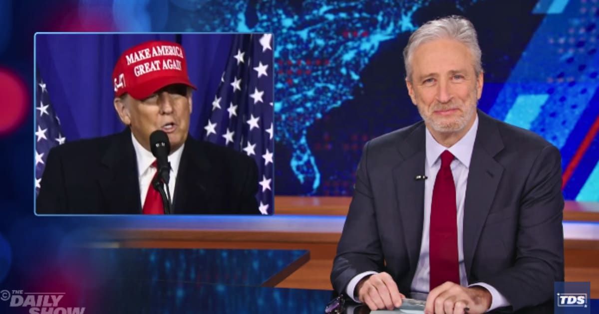 Jon Stewart tore into Donald Trump’s newest campaign catchphrase (TheDailyShow/Youtube)