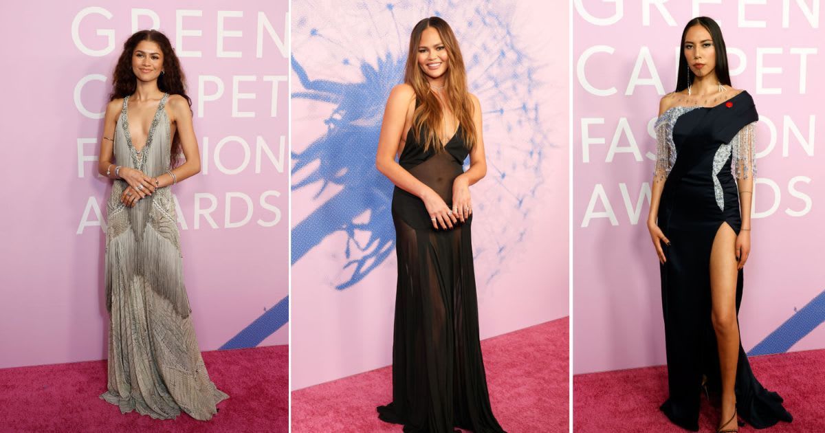 Quannah Chasinghorse, Chrissy Teigen and Zendaya graced the Green Carpet Fashion Awards at 1 Hotel West Hollywood (Frazer Harrison/Monica Schipper/WireImage/Getty Images)