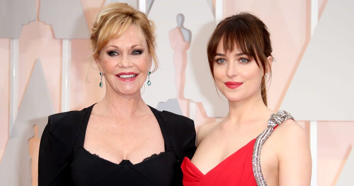 Melanie Griffith and Dakota Johnson arrive at the 87th Annual Academy Awards at Hollywood & Highland Center on February 22, 2015, in Los Angeles, California. (Photo by Dan MacMedan/WireImage)