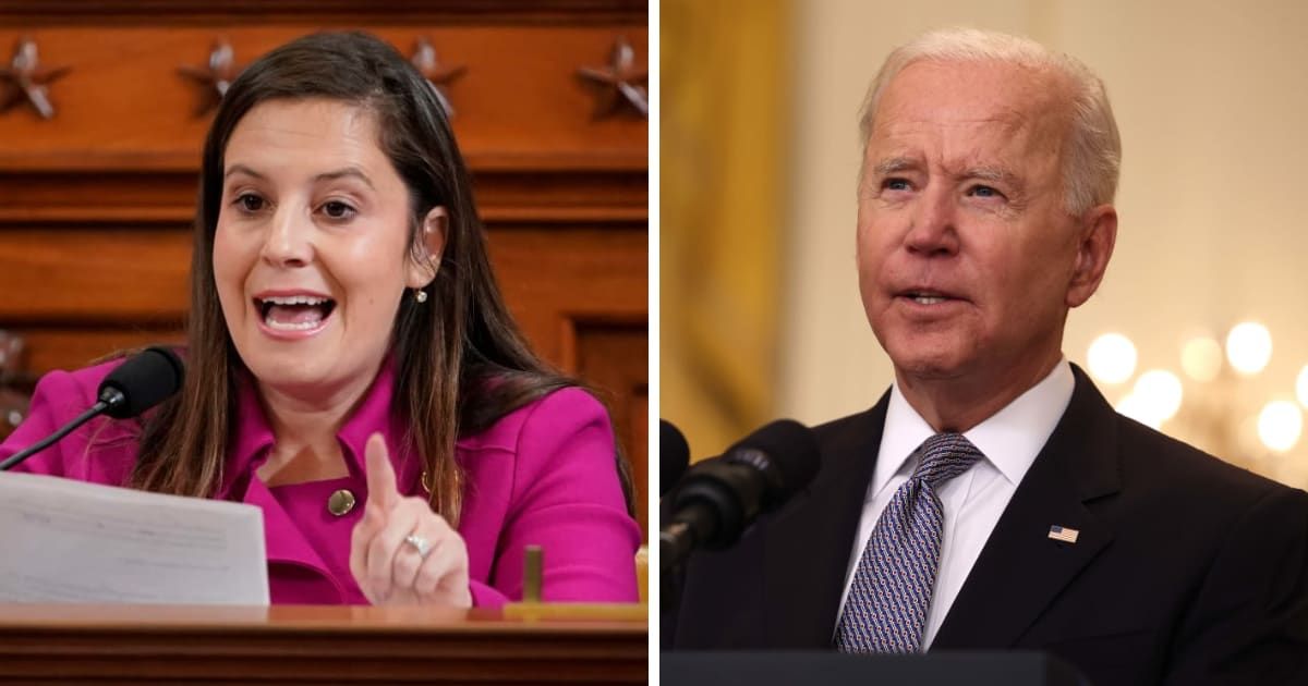 Rep Elise Stefanik criticized President Joe Biden for secretly flying in 320k migrants (Getty Images)